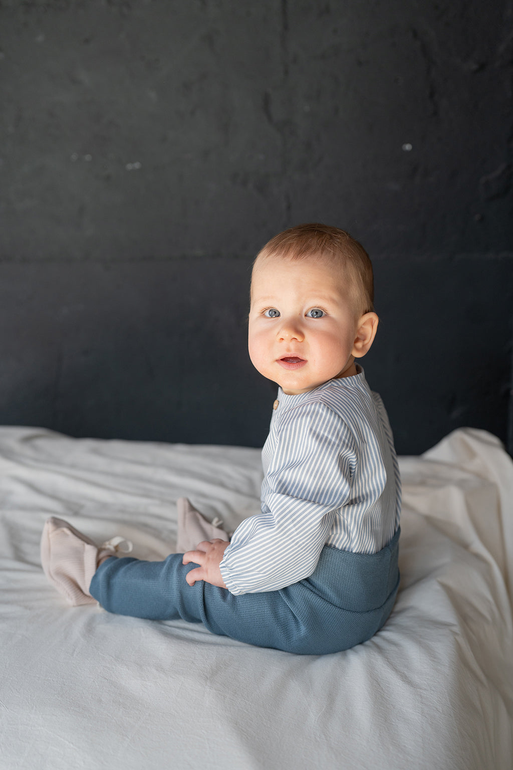 Baby knitted trousers blue