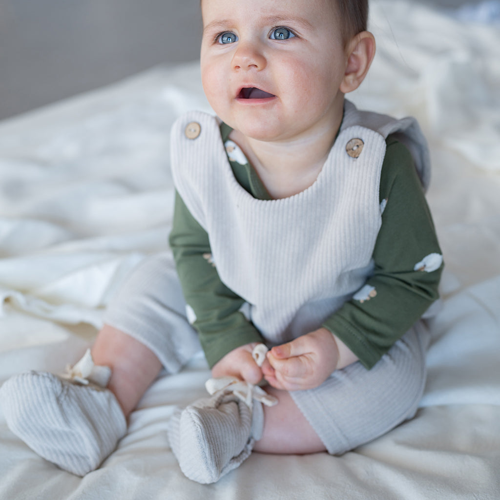 Baby ribbed jumpsuit sand