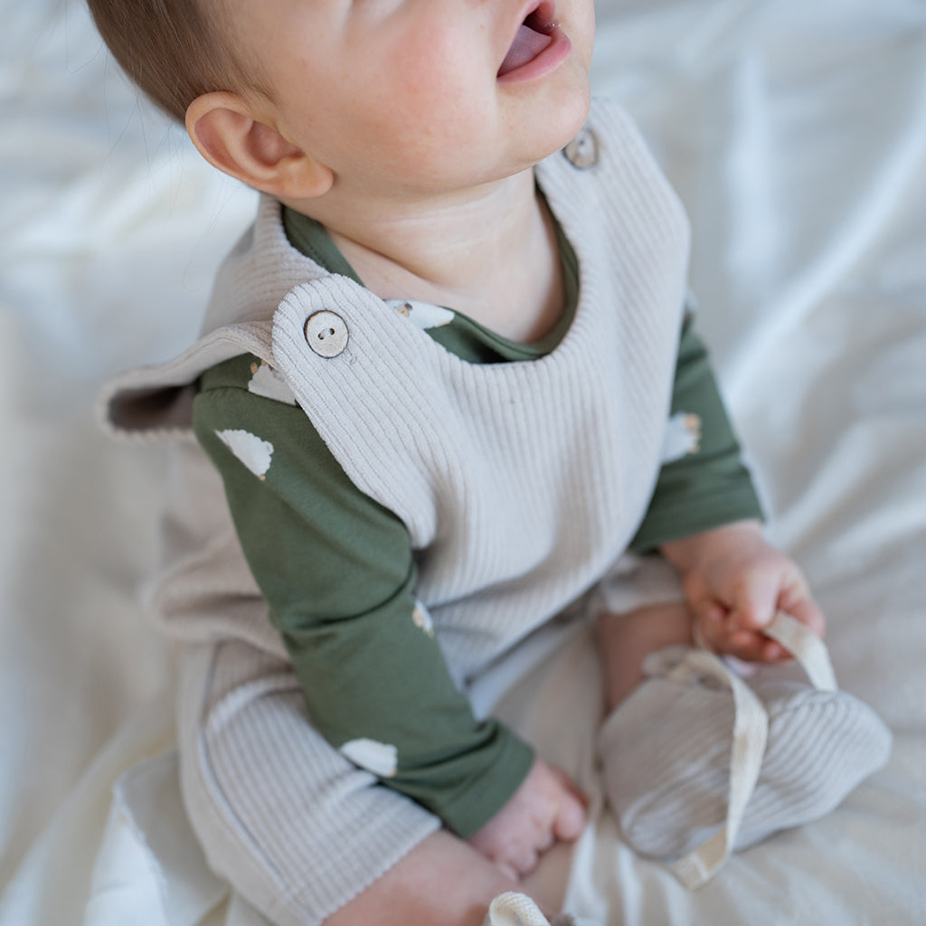 Baby ribbed jumpsuit sand