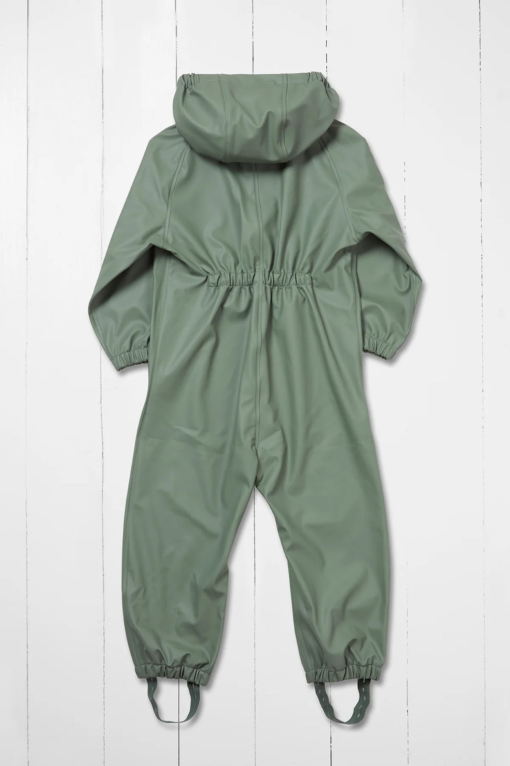 Olive hooded rain jumpsuit