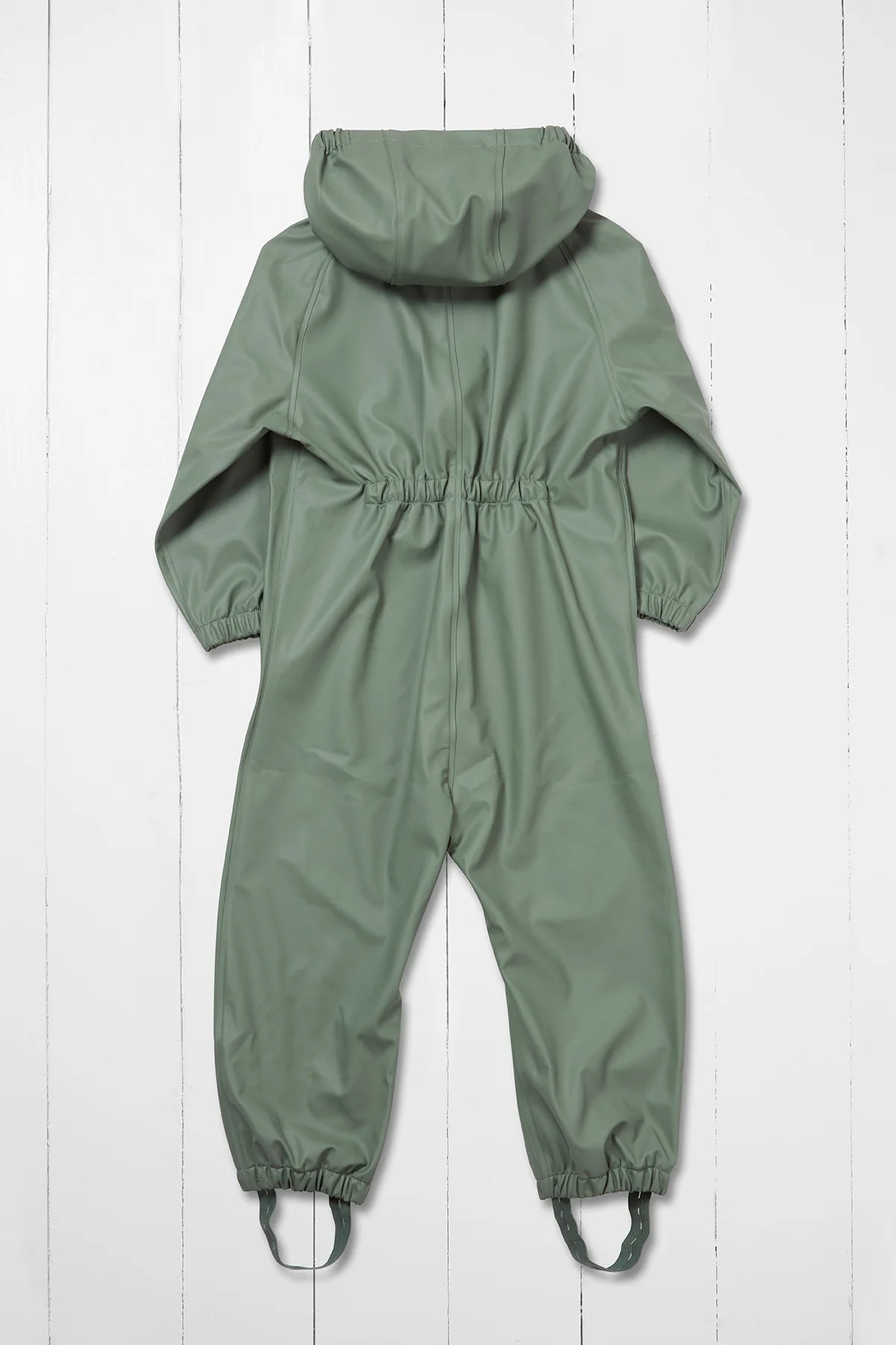 Olive hooded rain jumpsuit