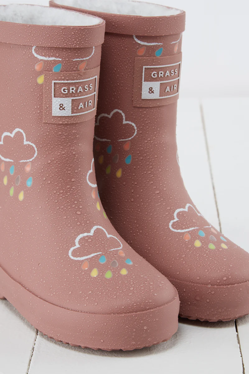 Children's rose ash wellington boots