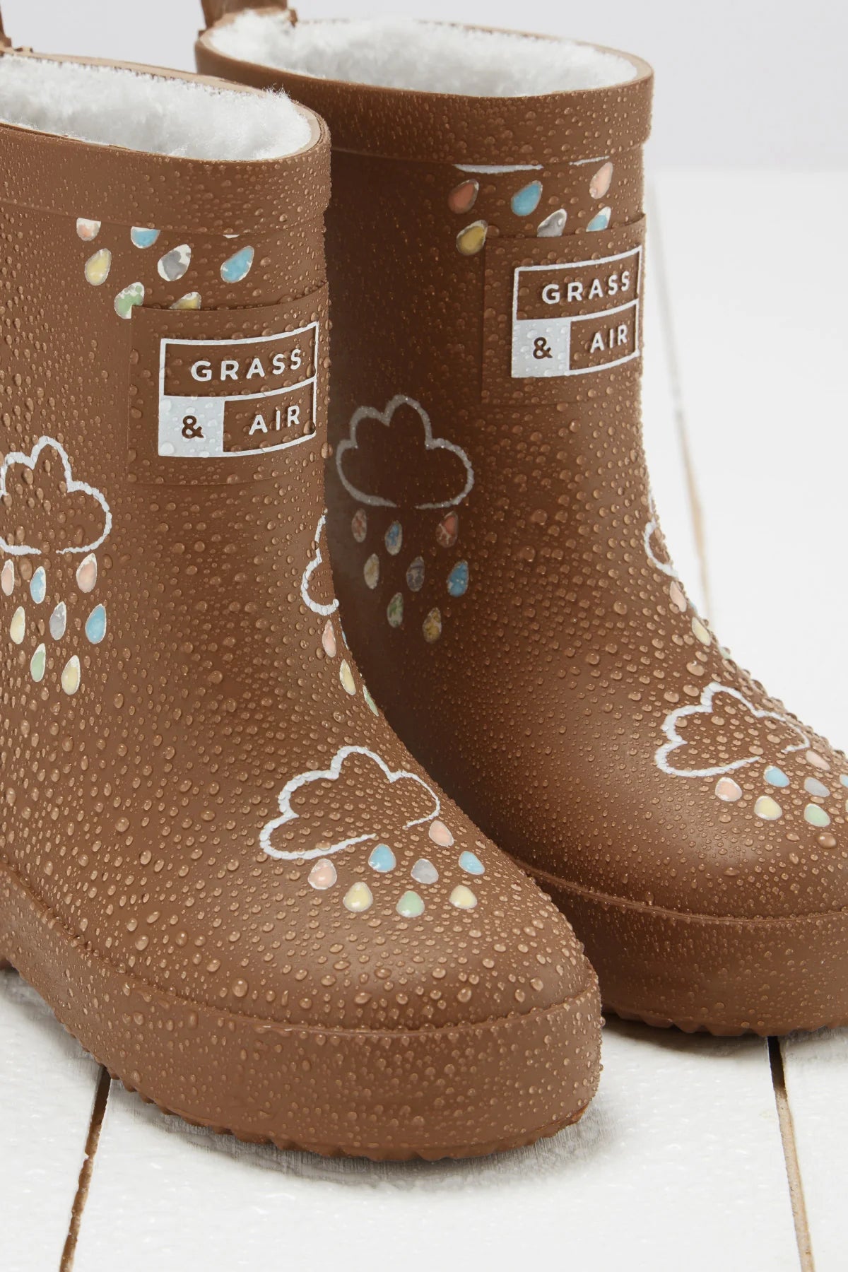 Kids' caramel rubber boots