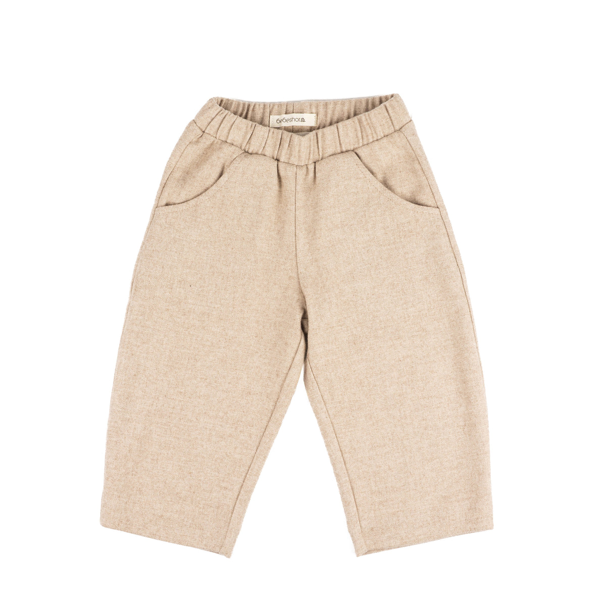 Beige children's wool trousers