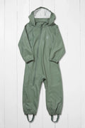 Olive hooded rain jumpsuit