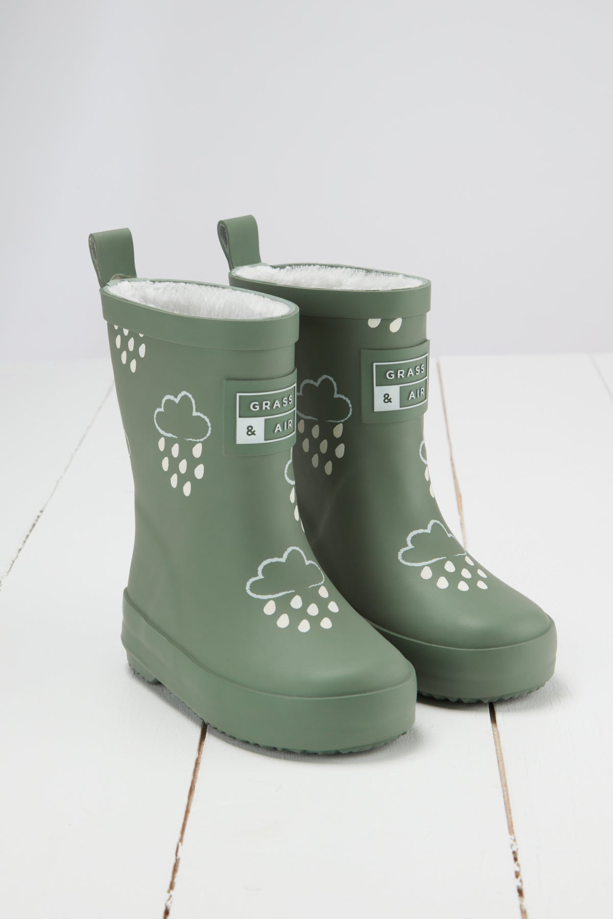 Kids' olive rubber boots