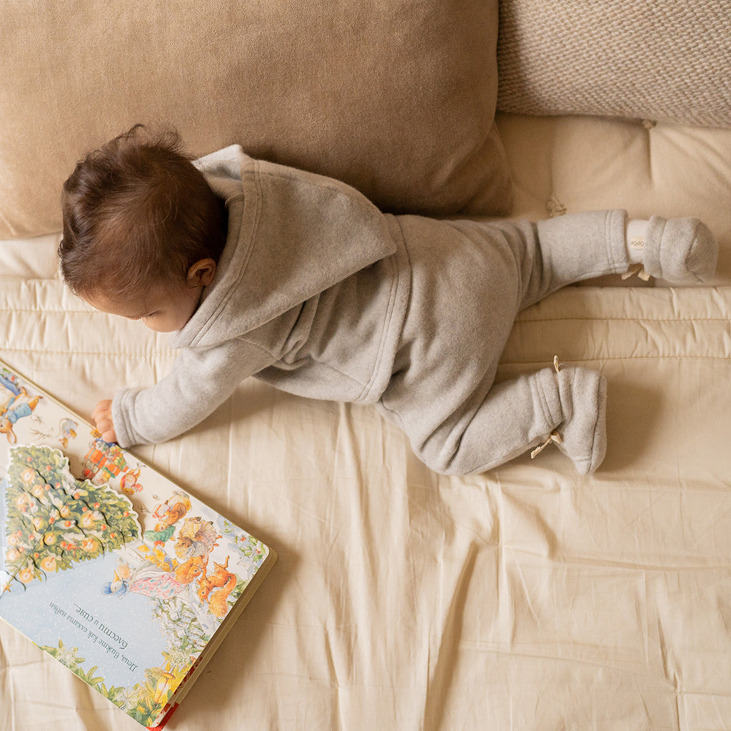 Grey organic cotton baby trousers