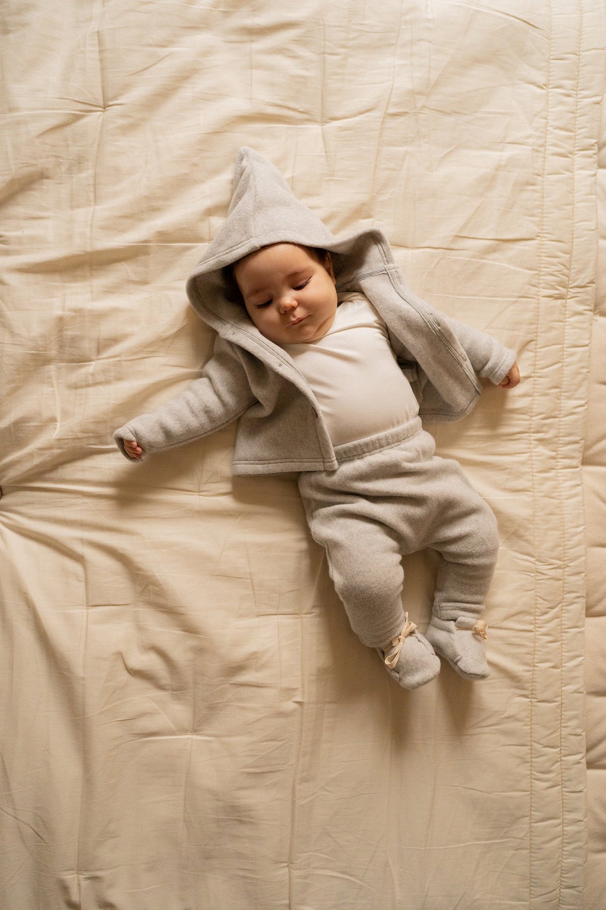 Grey organic cotton baby trousers