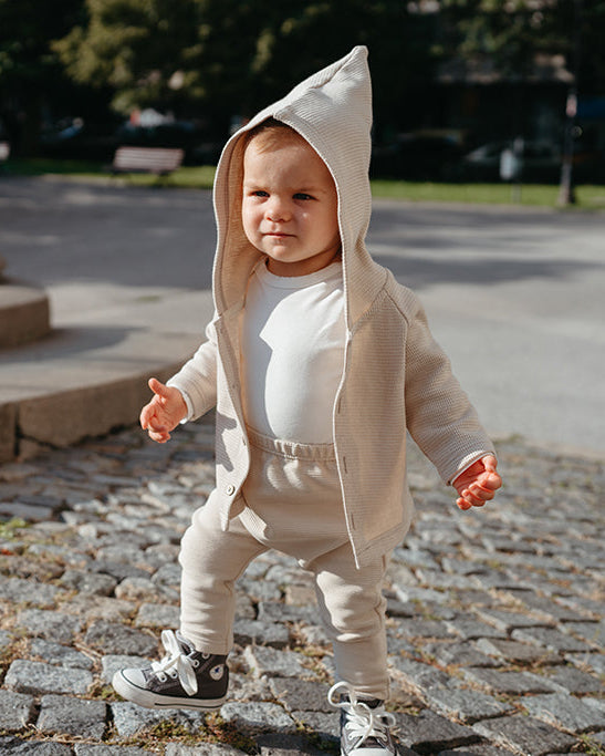 Ecru long-sleeve bodysuit