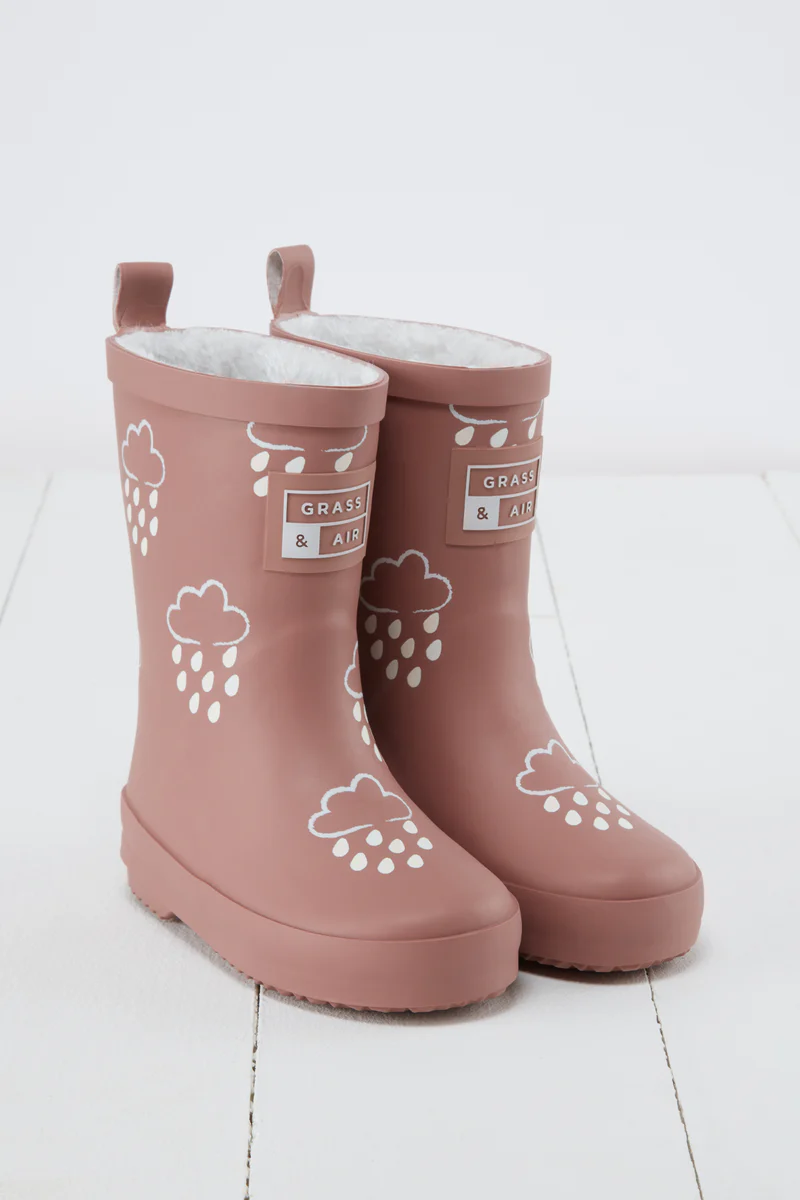 Children's rose ash wellington boots